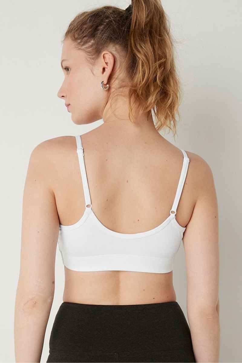 Optic White Victoria's Secret Lightly Lined Scoop Sports Bra | 9051LTOGY