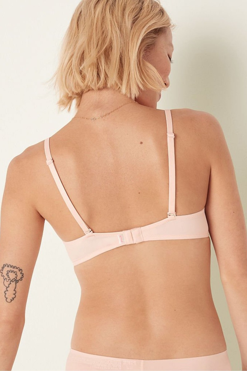 Peach Nectar Pink Victoria's Secret Wear Everywhere Smooth Push Up T-Shirt Bra | 2350UZETX