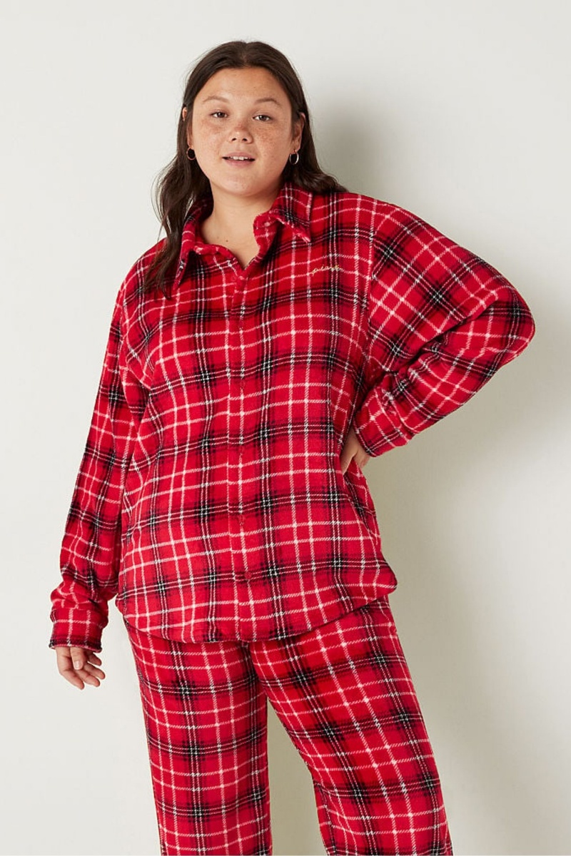 Pepper Red Victoria\'s Secret Cosy Long Sleeve Pyjama Top | 4509MLVHN