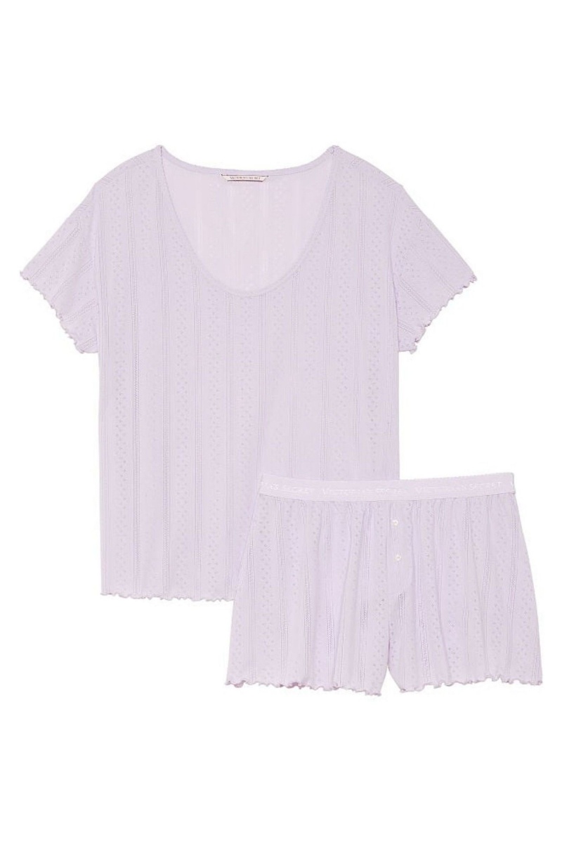 Perfume Purple Victoria's Secret Pointelle Short Pyjama Set | 2864FCRXL