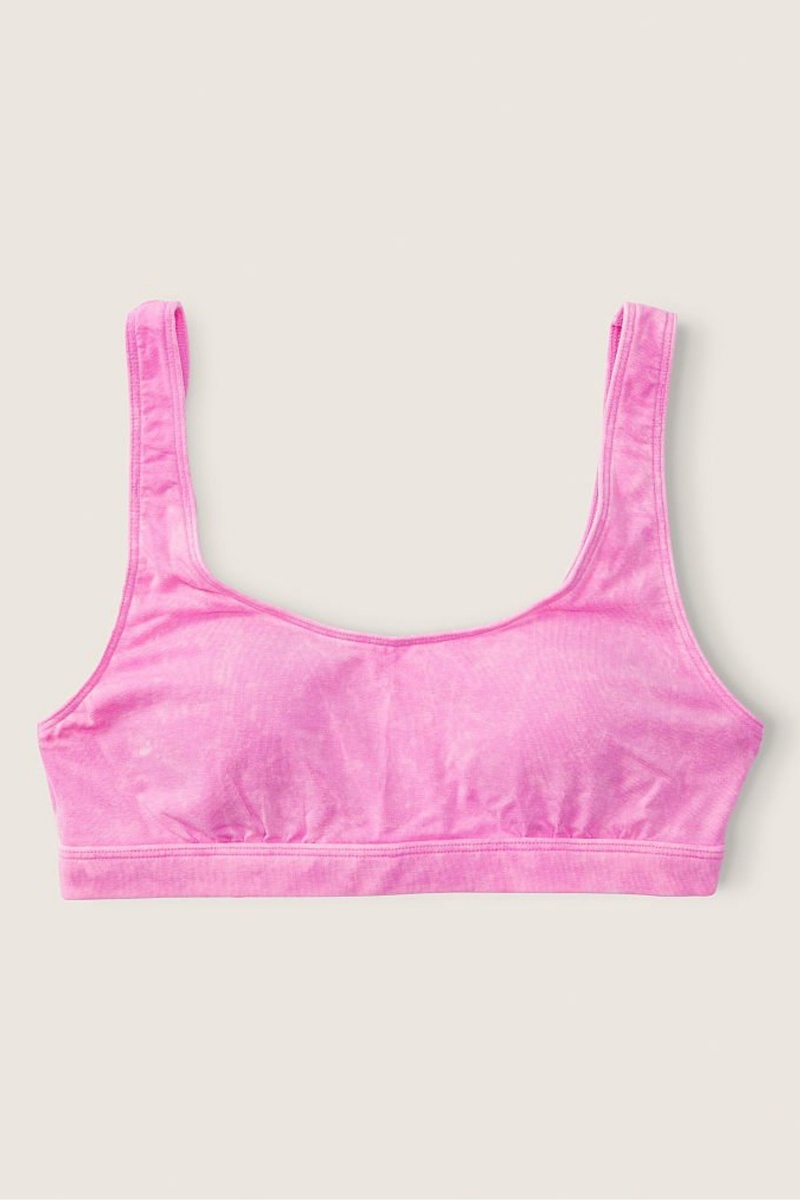 Pink Bloom Victoria's Secret Cotton Scoop Bralette | 8761GKZJR