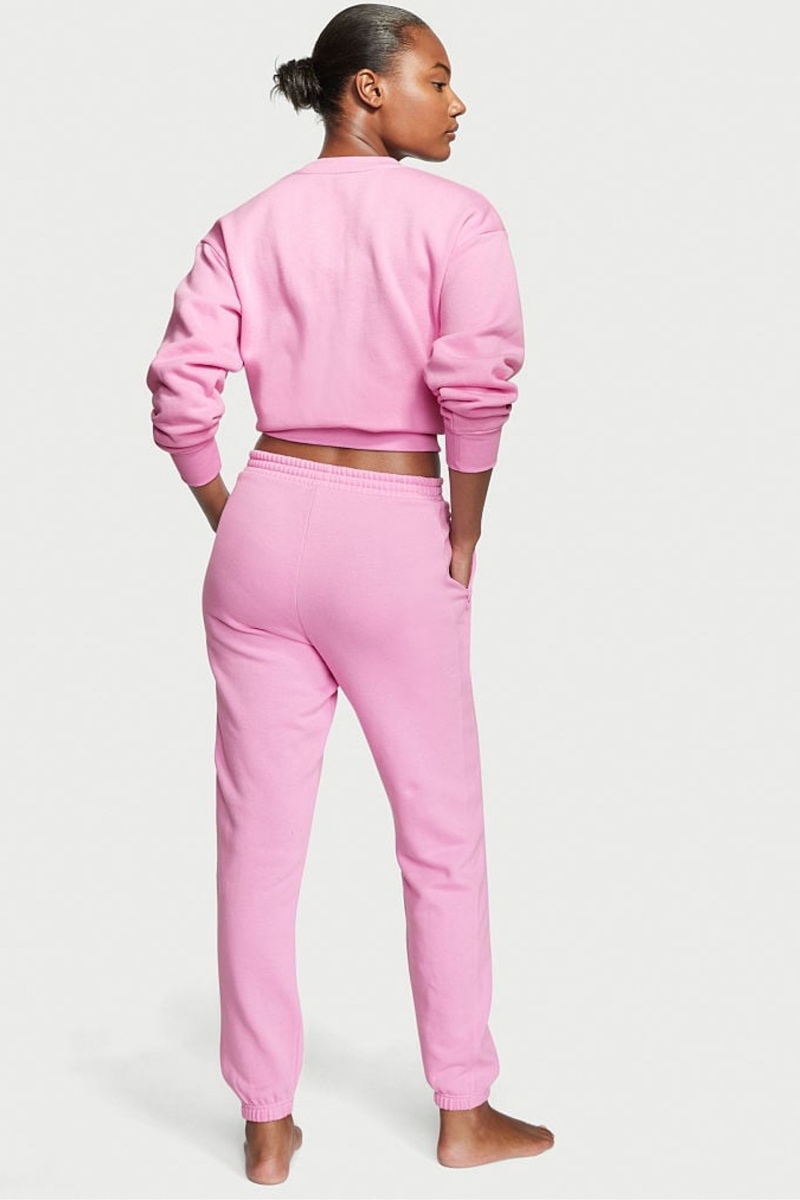 Pink Victoria's Secret Cotton Fleece Gym Joggers | 6953QYJLR