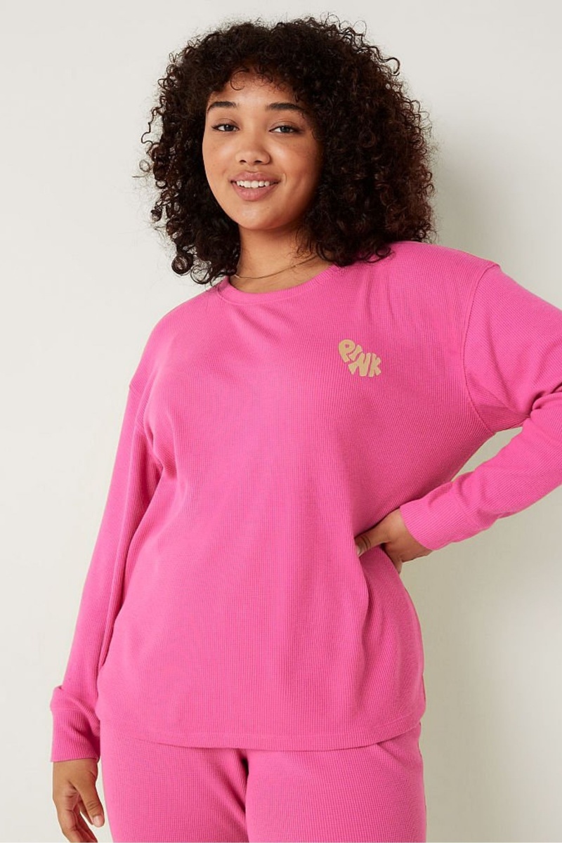 Pink Victoria\'s Secret Long Sleeve Pyjama Top | 8125KQRXS