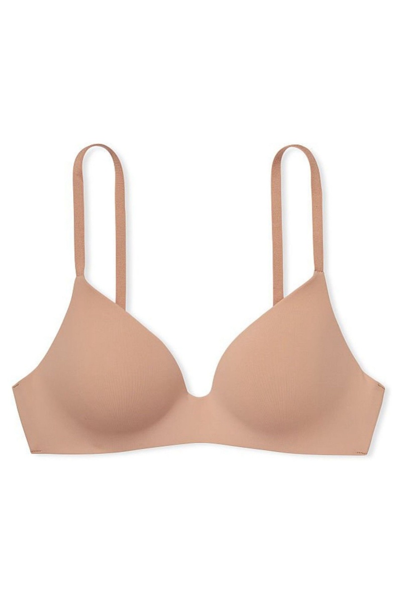 Praline Nude Victoria's Secret The T-Shirt Smooth Lightly Lined Non Wired T-Shirt Bra | 3268UOQWR