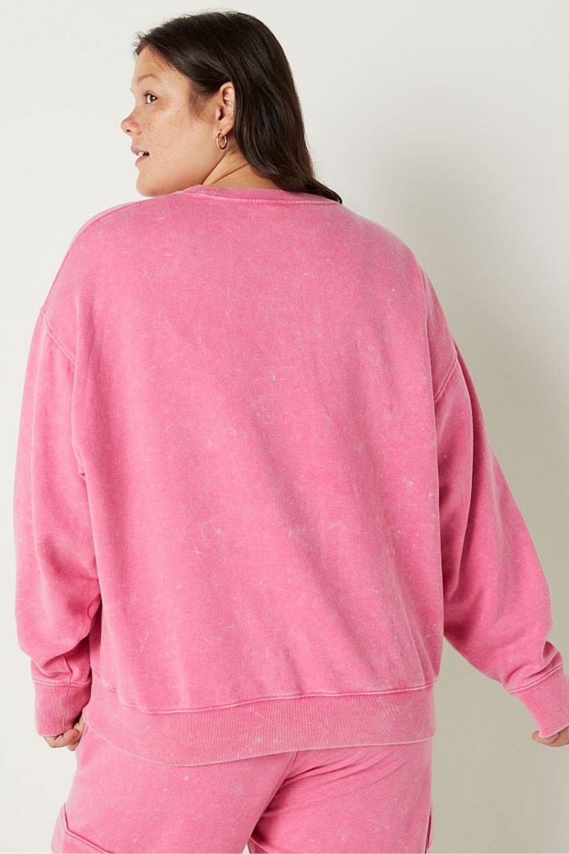 Pure Black Pin Dots Victoria's Secret Fleece Long Sleeve Sweatshirt | 6124BXVHT