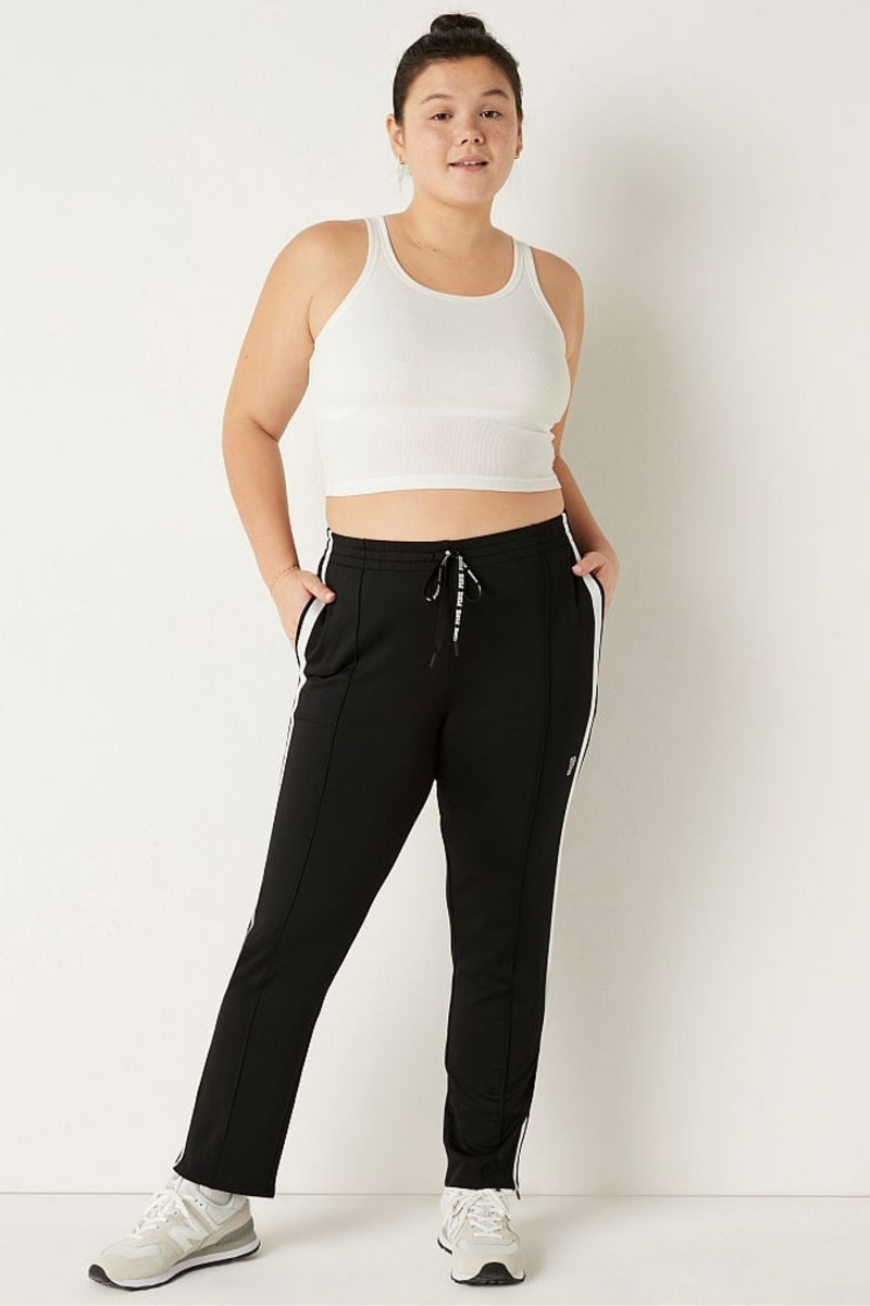 Pure Black Victoria\'s Secret Full Length Jogger | 2431TUGNS