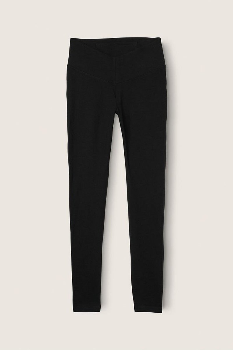 Pure Black Victoria's Secret High Waist Full Length Legging | 6257IUKFN