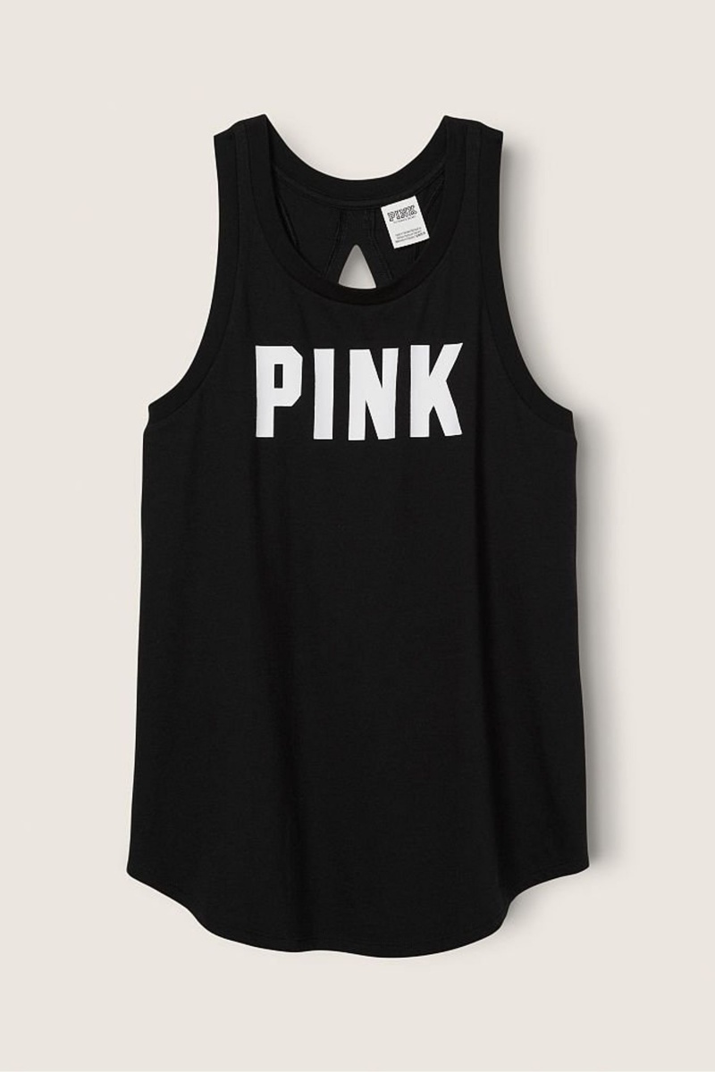 Pure Black Victoria's Secret Tank Top | 6752NZGFM