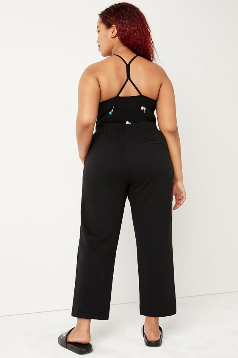 Pure Black Victoria's Secret Track Ankle Jogger | 4039WBLQC