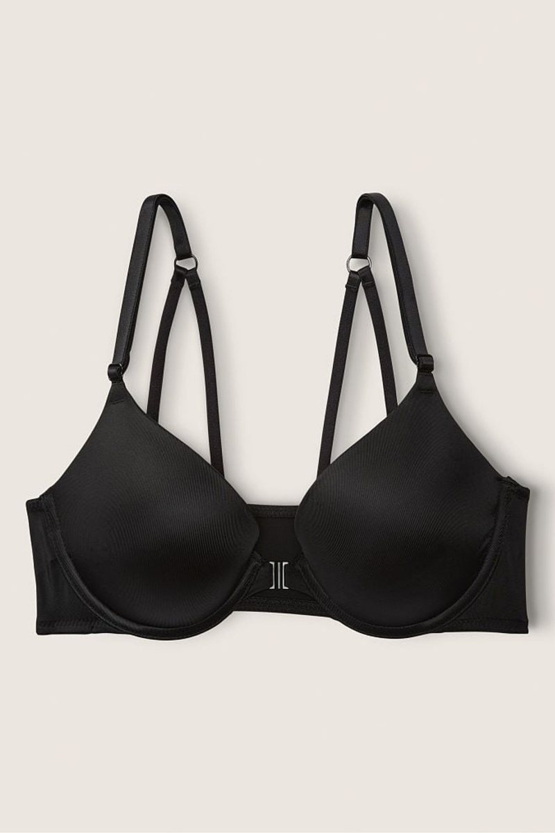 Pure Black Victoria's Secret Wear Everywhere Wear Everywhere Smooth Push Up T-Shirt Bra | 8942OPVUK