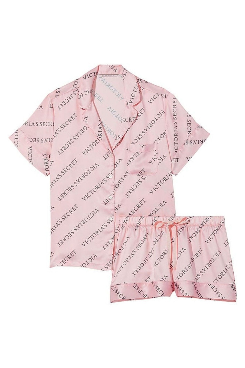 Purest Pink VS Victoria's Secret Satin Short Pyjamas | 2940INWKQ