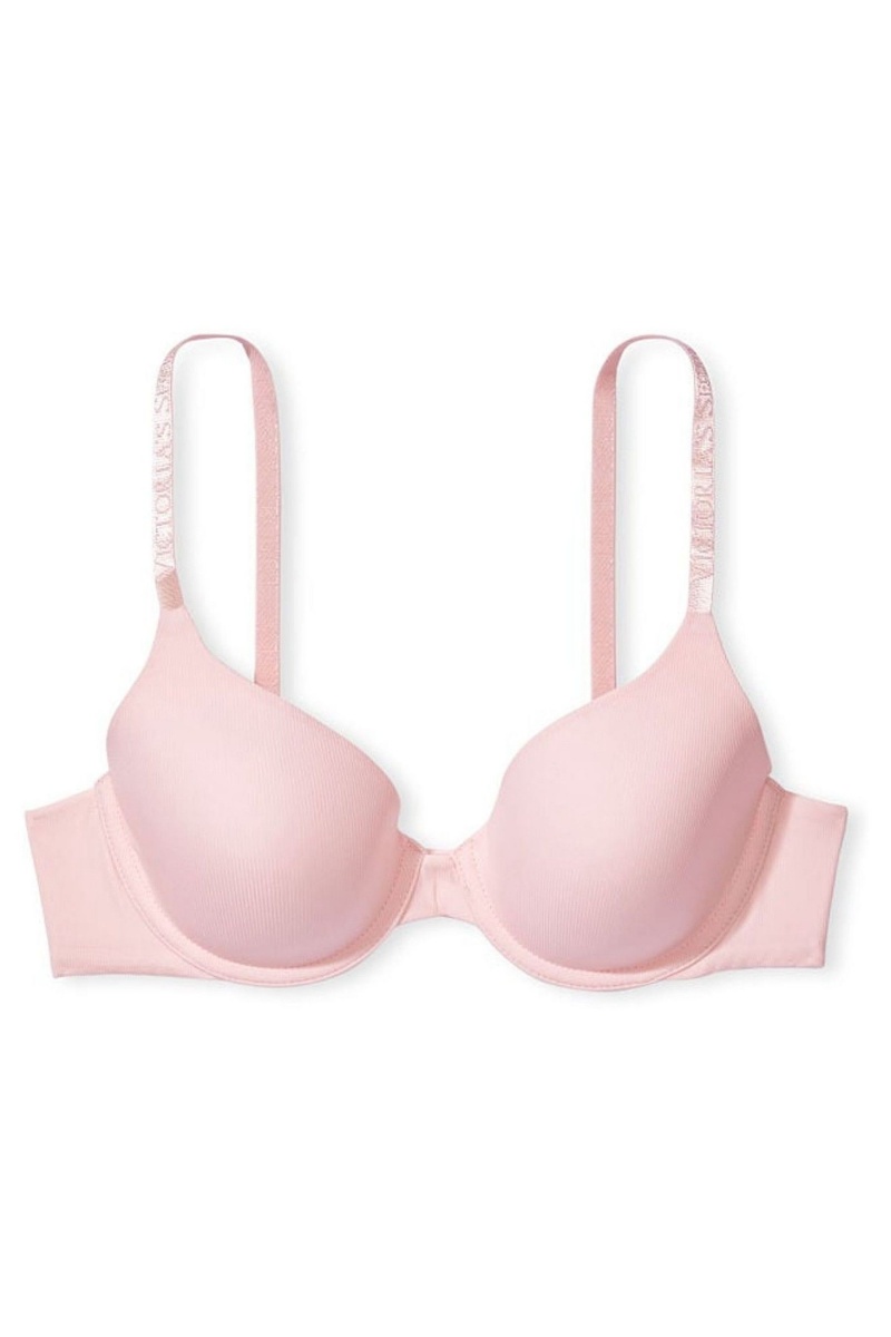 Purest Pink Victoria's Secret The T-Shirt Bombshell Front Fastening Push Up Bra | 2160BKDCG