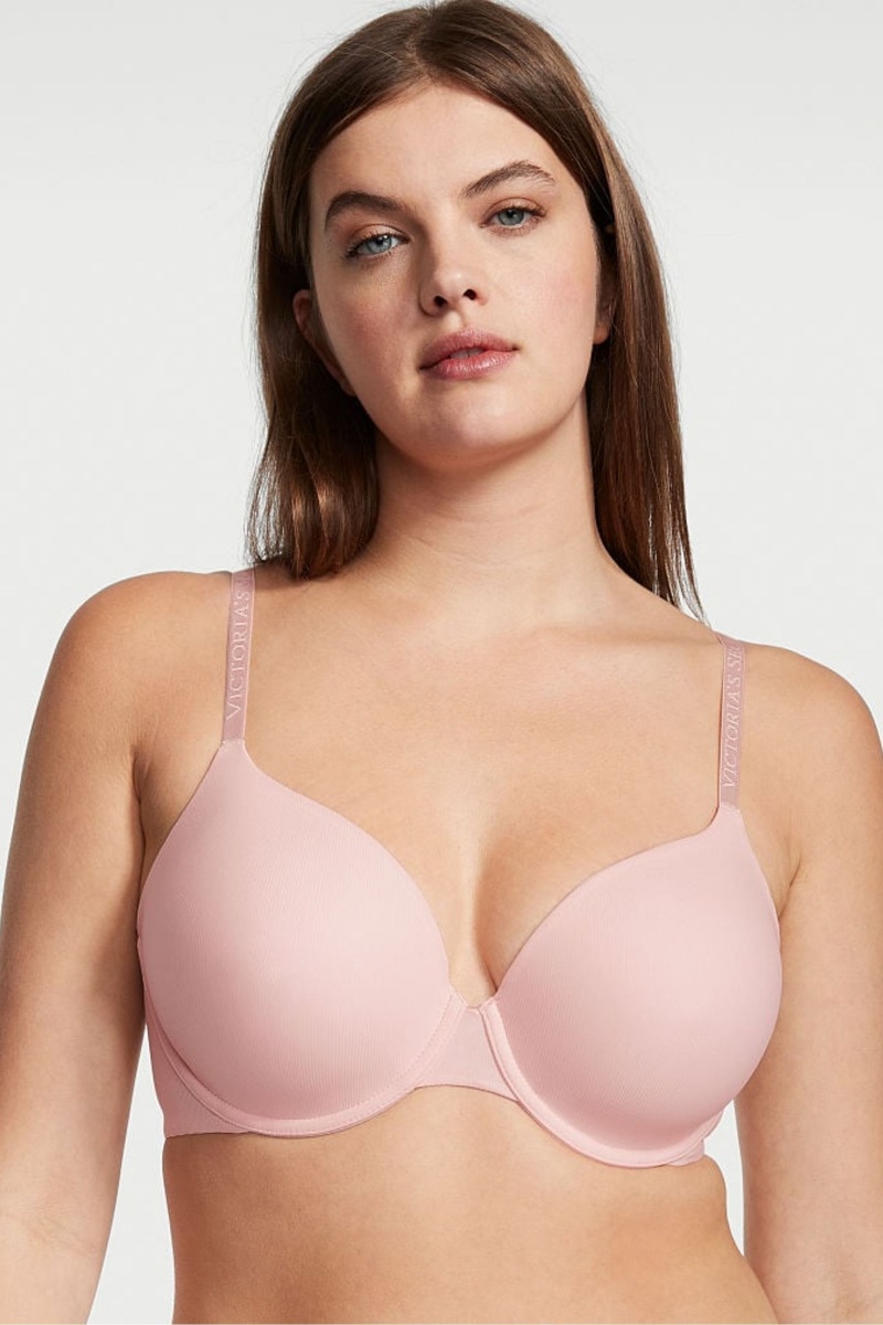 Purest Pink Victoria\'s Secret The T-Shirt Bombshell Front Fastening Push Up Bra | 2160BKDCG