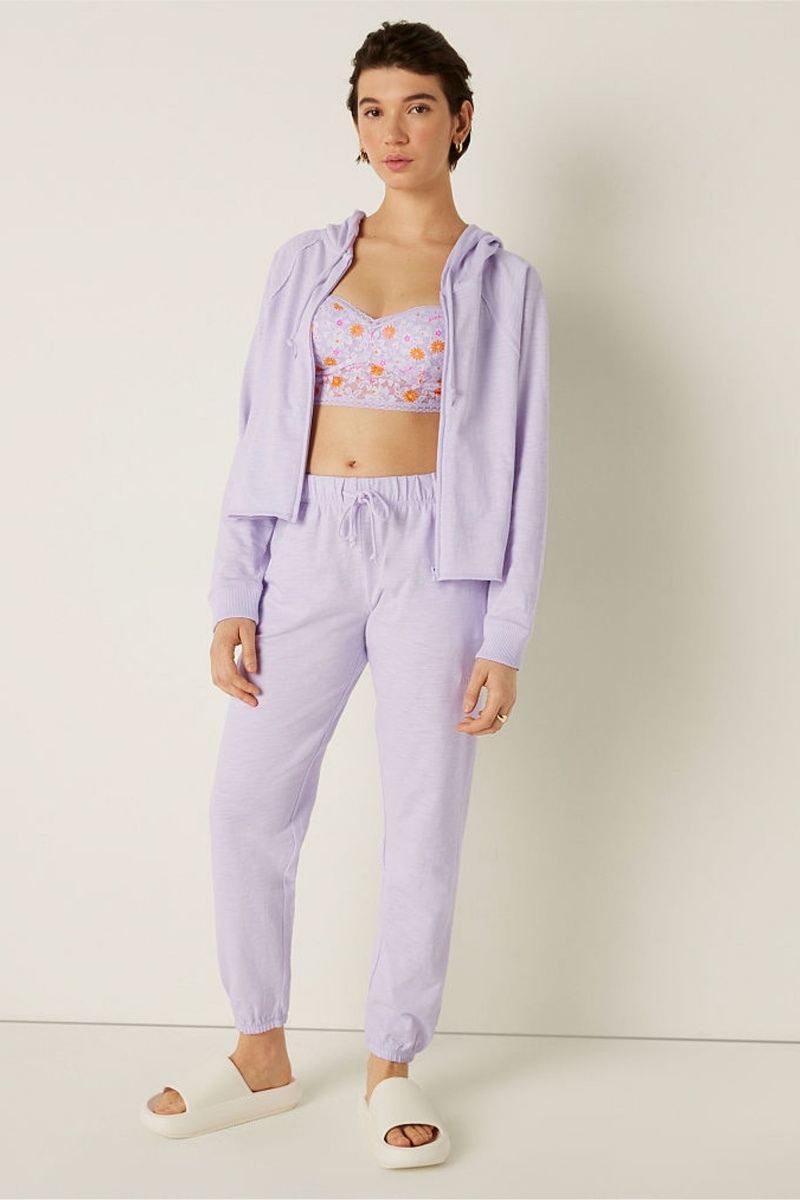 Purple Whisper Victoria's Secret Lounge Cotton Joggers | 7983PEFCU