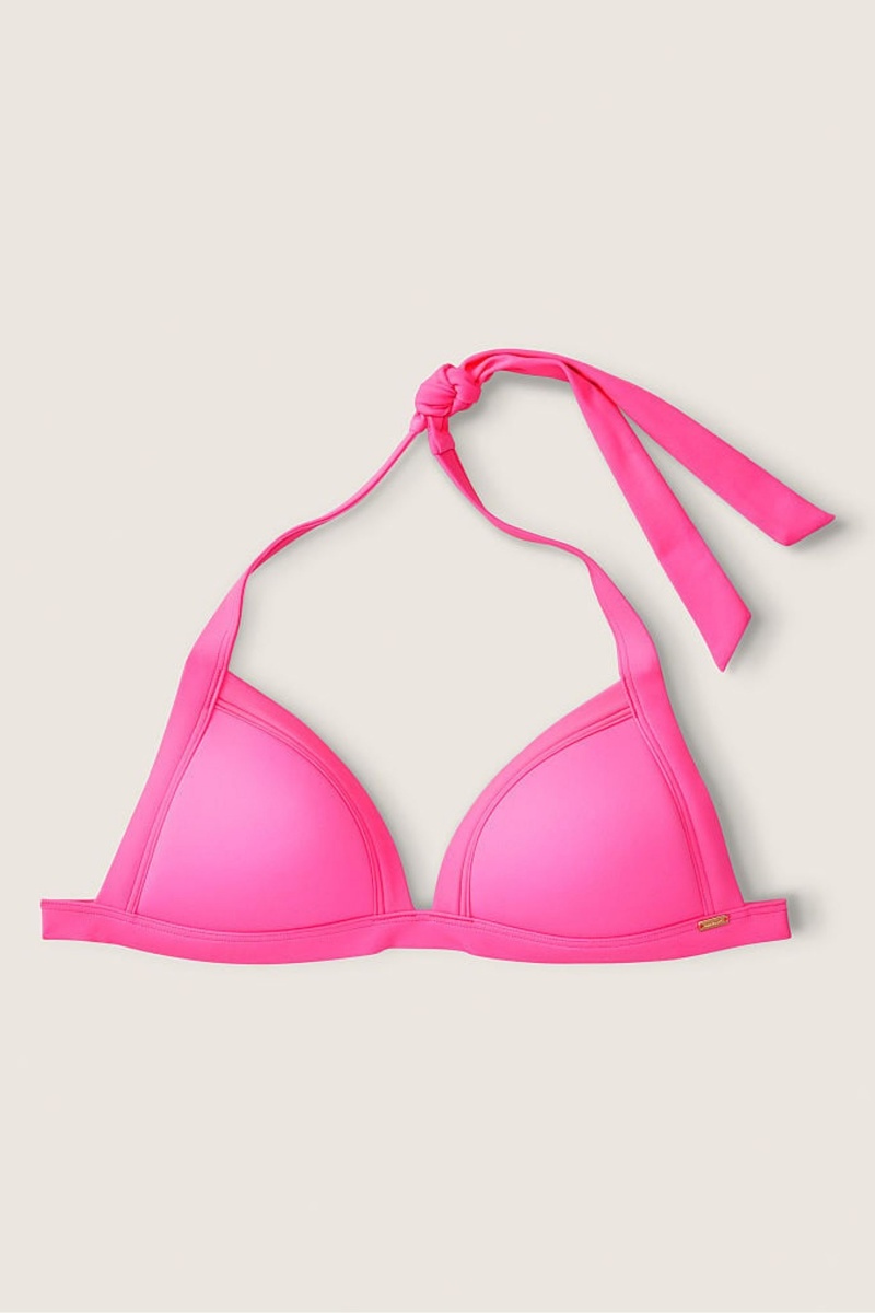 Radiant Rose Pink Victoria's Secret Push Up Triangle Bikini Top | 7293DAHFX