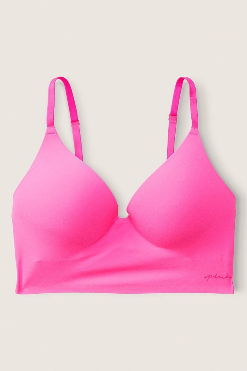 Radiant Rose Pink Victoria\'s Secret Smooth Non Wired Push Up Bralette | 3970QSVFX