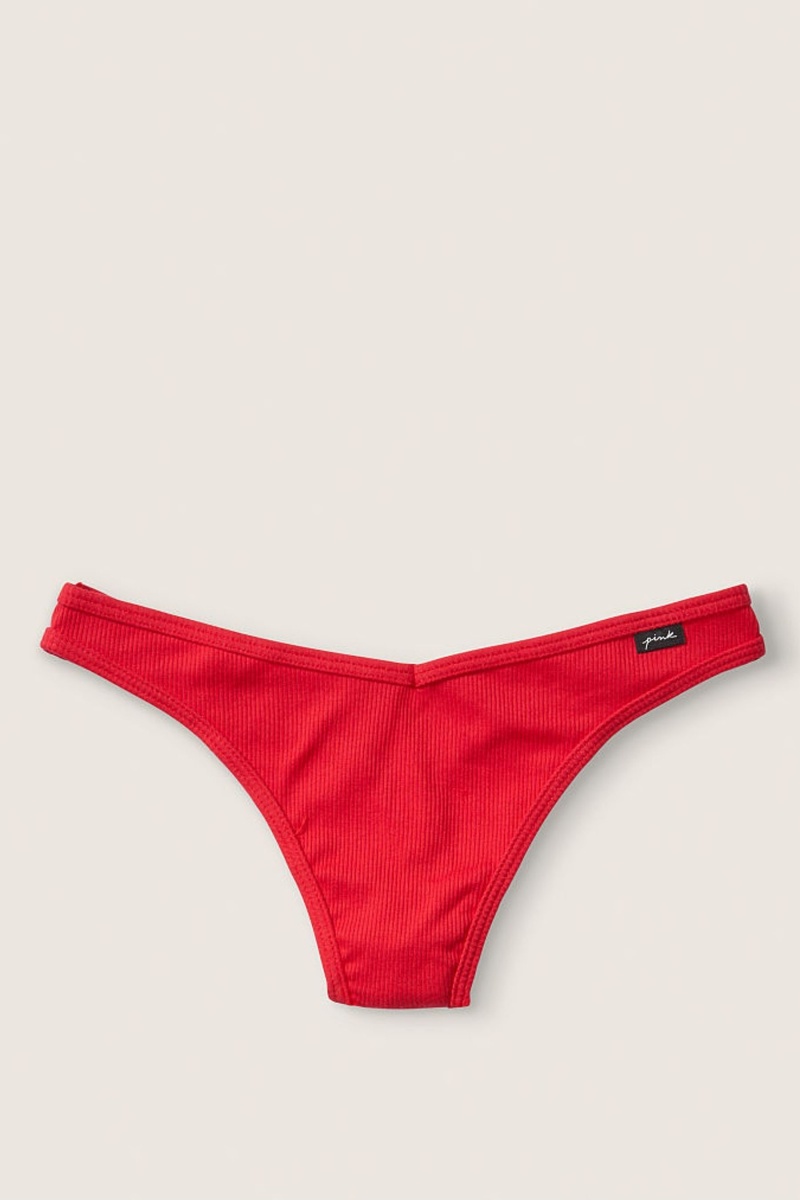 Red Pepper Red Victoria\'s Secret Stretch Cotton Cotton Thong Knickers | 2057PCGMR