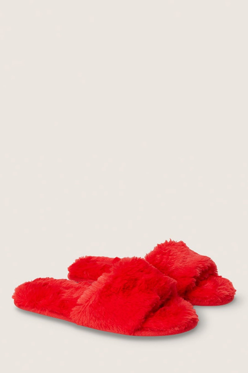 Red Pepper Victoria\'s Secret Faux Fur Slippers | 9456SKHZX