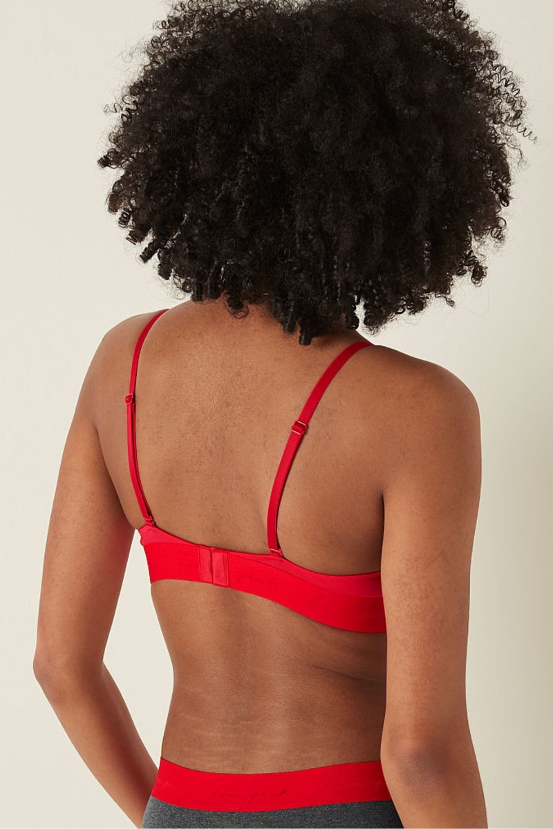 Red Pepper Victoria's Secret Wear Everywhere Smooth Push Up T-Shirt Bra | 8907LNIAH