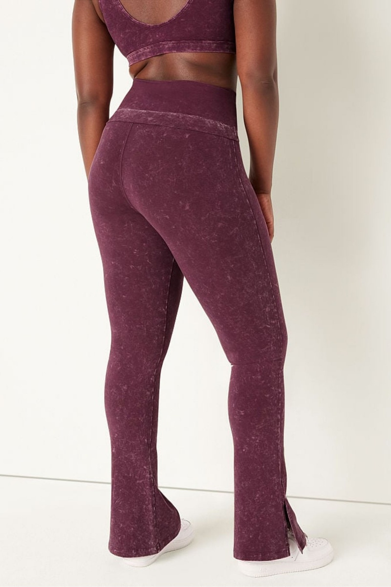 Rich Maroon Red Victoria's Secret Foldover Flare Legging | 0845DQLHI