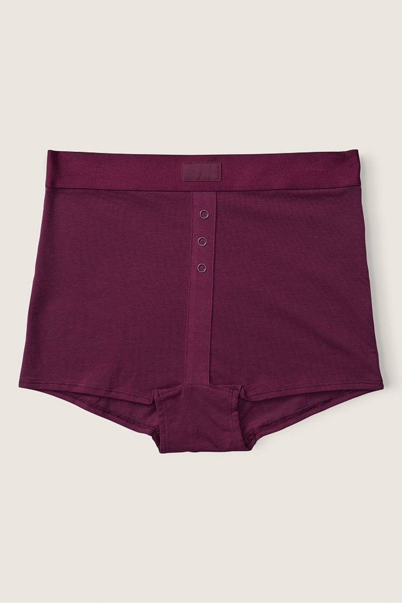 Rich Maroon Red Victoria\'s Secret High Waist Short Knickers | 9846UIBMR