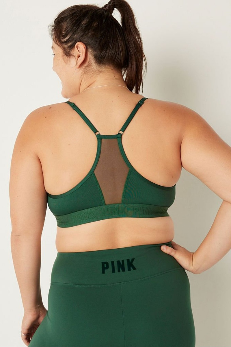 Satin Green Victoria's Secret Lightly Lined Low Impact Sports Bra | 7124WEJGM