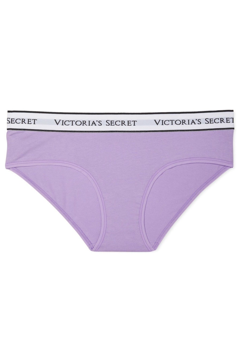 Secret Crush Purple Victoria's Secret Stretch Cotton Logo Knickers | 5367OTAJB