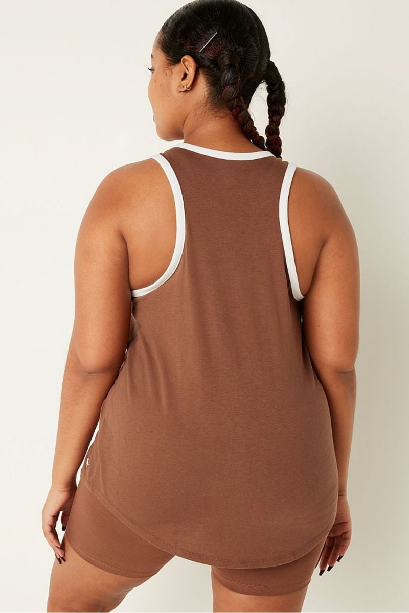 Soft Cappuccino Brown Victoria's Secret Everyday Ringer Tank | 4137OKXUQ