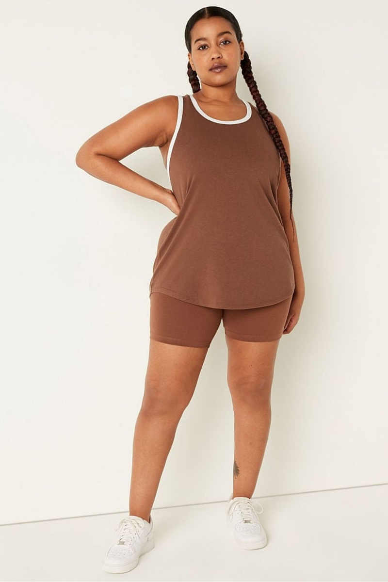 Soft Cappuccino Brown Victoria's Secret Everyday Ringer Tank | 4137OKXUQ