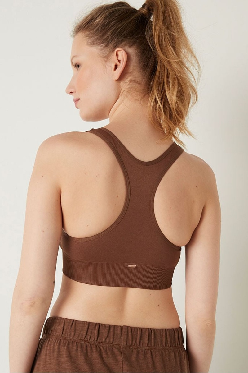 Soft Cappuccino Brown Victoria's Secret Seamless Seamless Plunge Bralette | 7982VXAKI