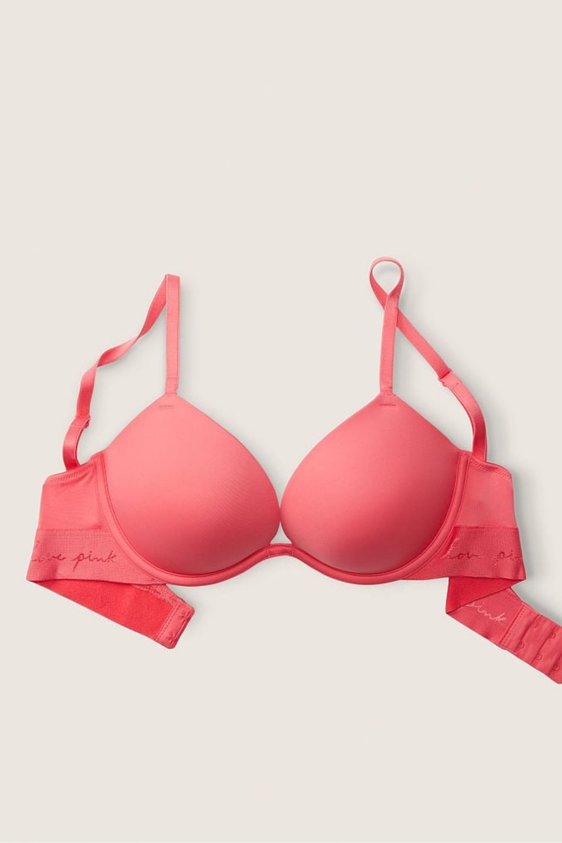 Sunkissed Pink Victoria's Secret Wear Everywhere Smooth Push Up T-Shirt Bra | 9407MGNQP