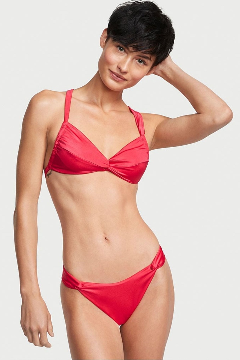 Sunset Ombre Red Victoria\'s Secret Twist Brazilian Bikini Bottom | 0587BJDXA