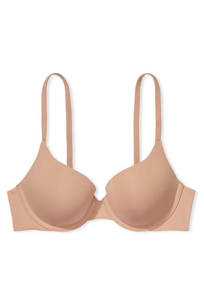 Sweet Praline Nude Victoria's Secret The T-Shirt Add 2 Cups T-Shirt Plunge Bra | 2354YFRNQ