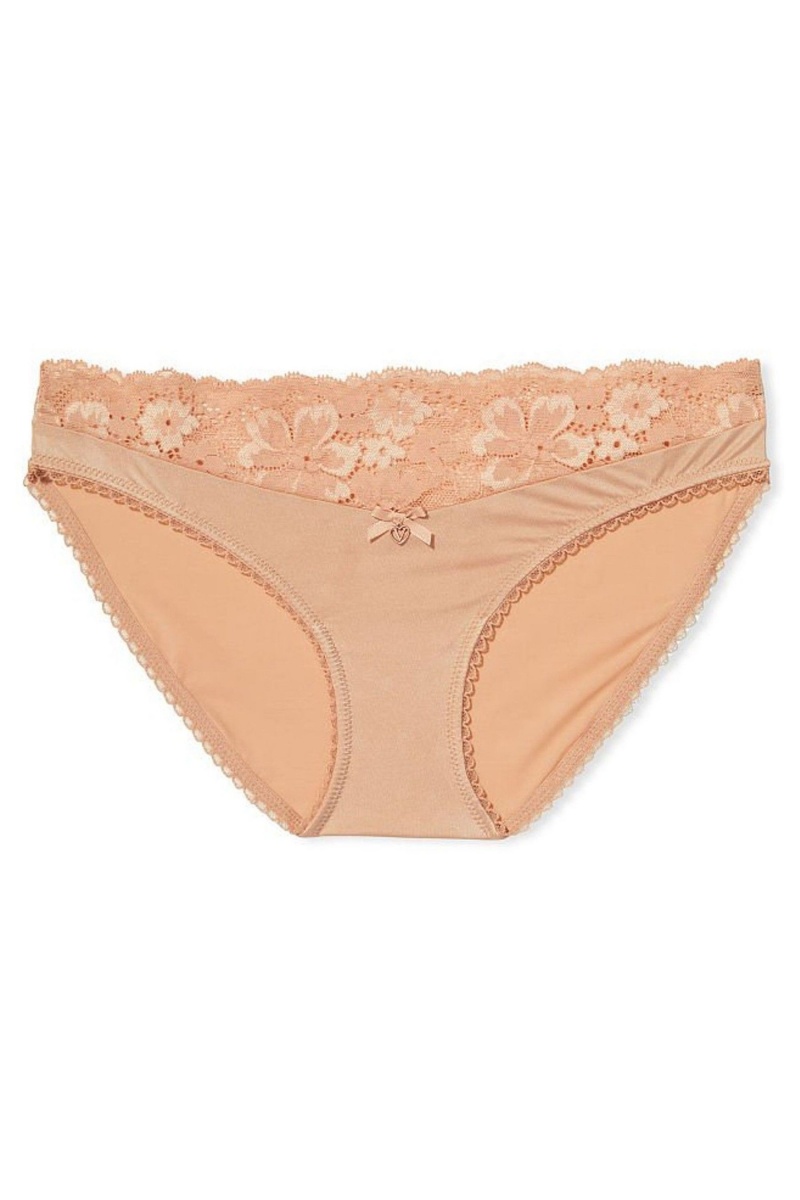 Toasted Sugar Nude Victoria's Secret Body by Victoria Lace Waist Bikini Knickers | 9506QDOXL