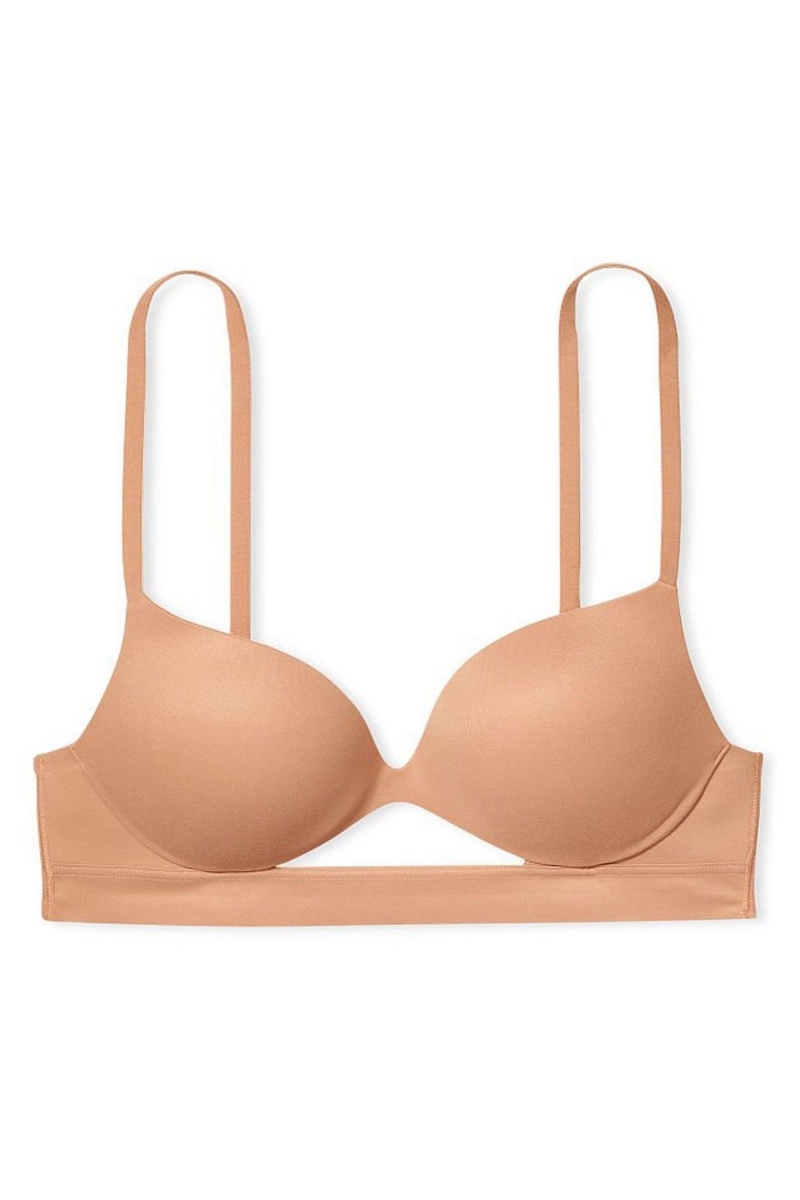 Toasted Sugar Nude Victoria's Secret Incredible Smooth Non Wired Push Up Bra | 0926QOPRF