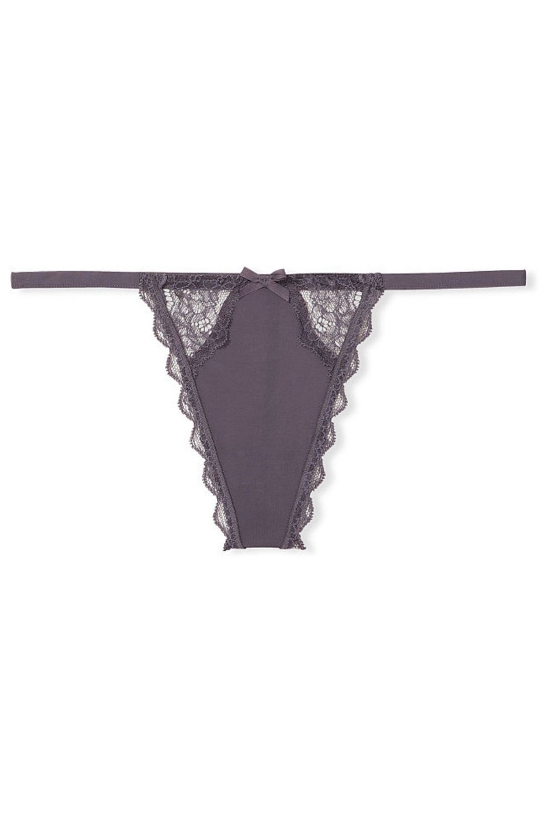 Tornado Grey Victoria's Secret Dream Angels Lace Knickers | 3526THLYD