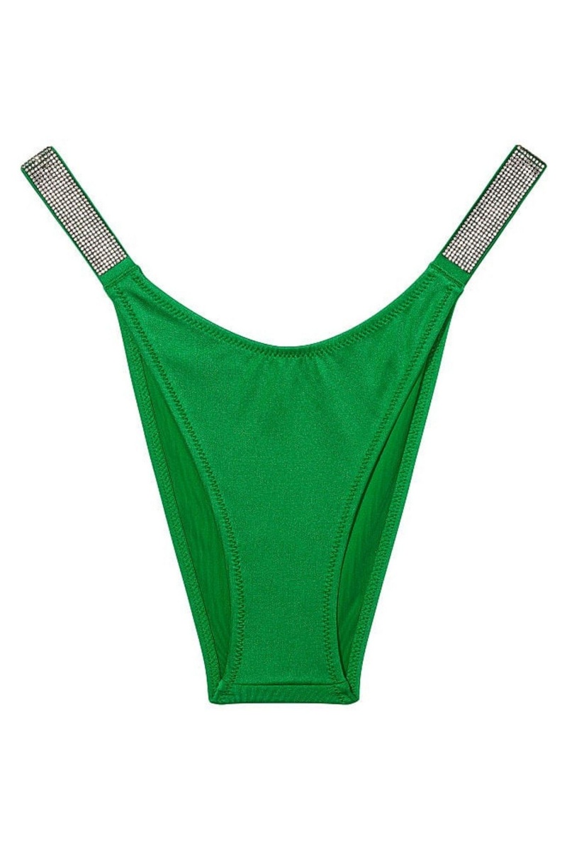 Verdant Green Victoria's Secret Shine Strap Swim Bikini Bottom | 6812MVTLZ