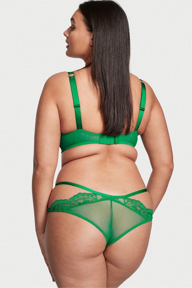 Verdant Green Victoria's Secret Very Sexy Lace Cheeky Knickers | 3415UFJSB