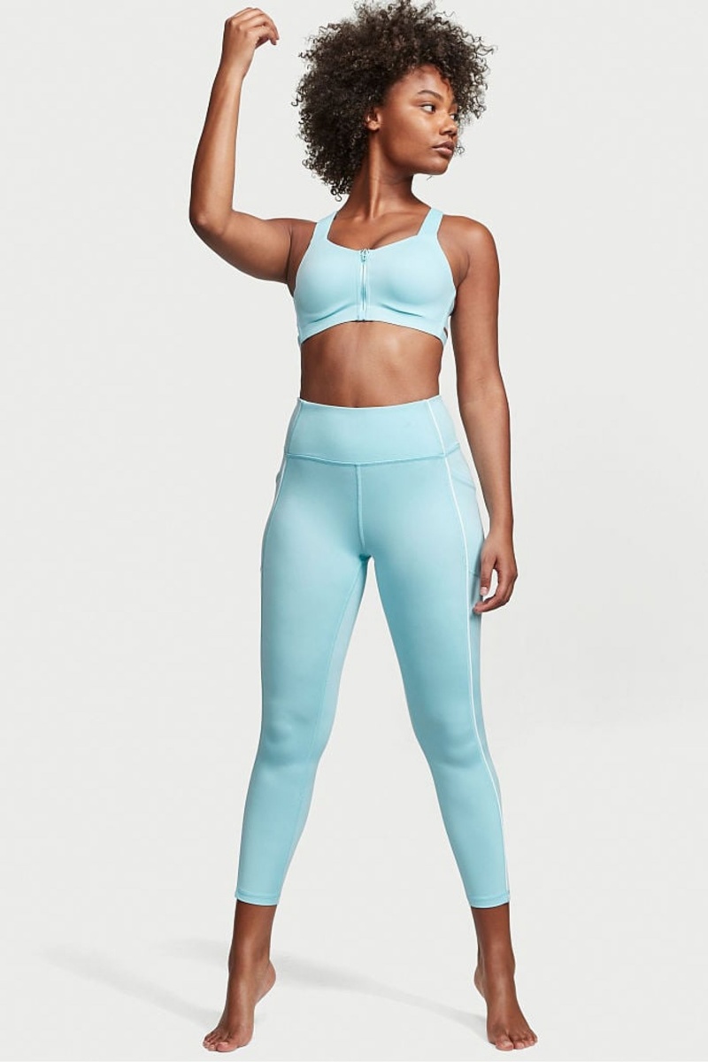 Victoria Blue Victoria's Secret Victorias Secret Smooth Front Fastening Wired High Impact Sports Bra | 1254QVIRJ