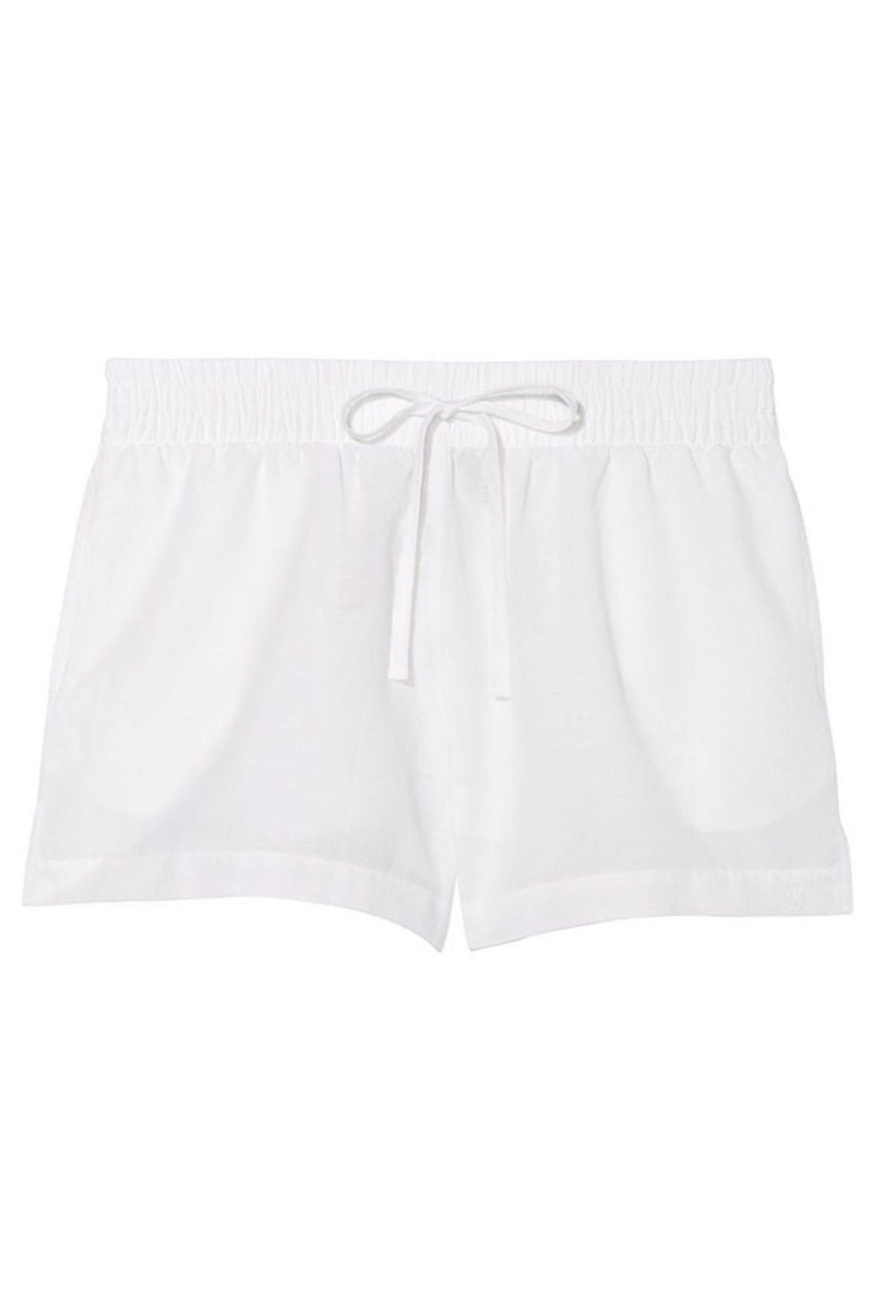 White Victoria's Secret Linen Pyjama Short | 0768TJEZL