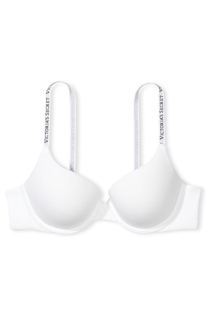 White Victoria's Secret The T-Shirt Full Coverage Push Up Logo Bra | 4930GOANL