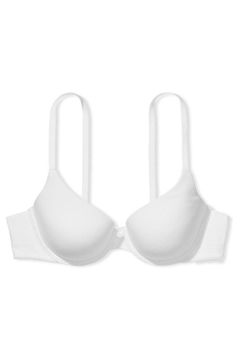 White Victoria's Secret The T-Shirt Smooth Lightly Lined T-Shirt Bra | 0782MLUGS