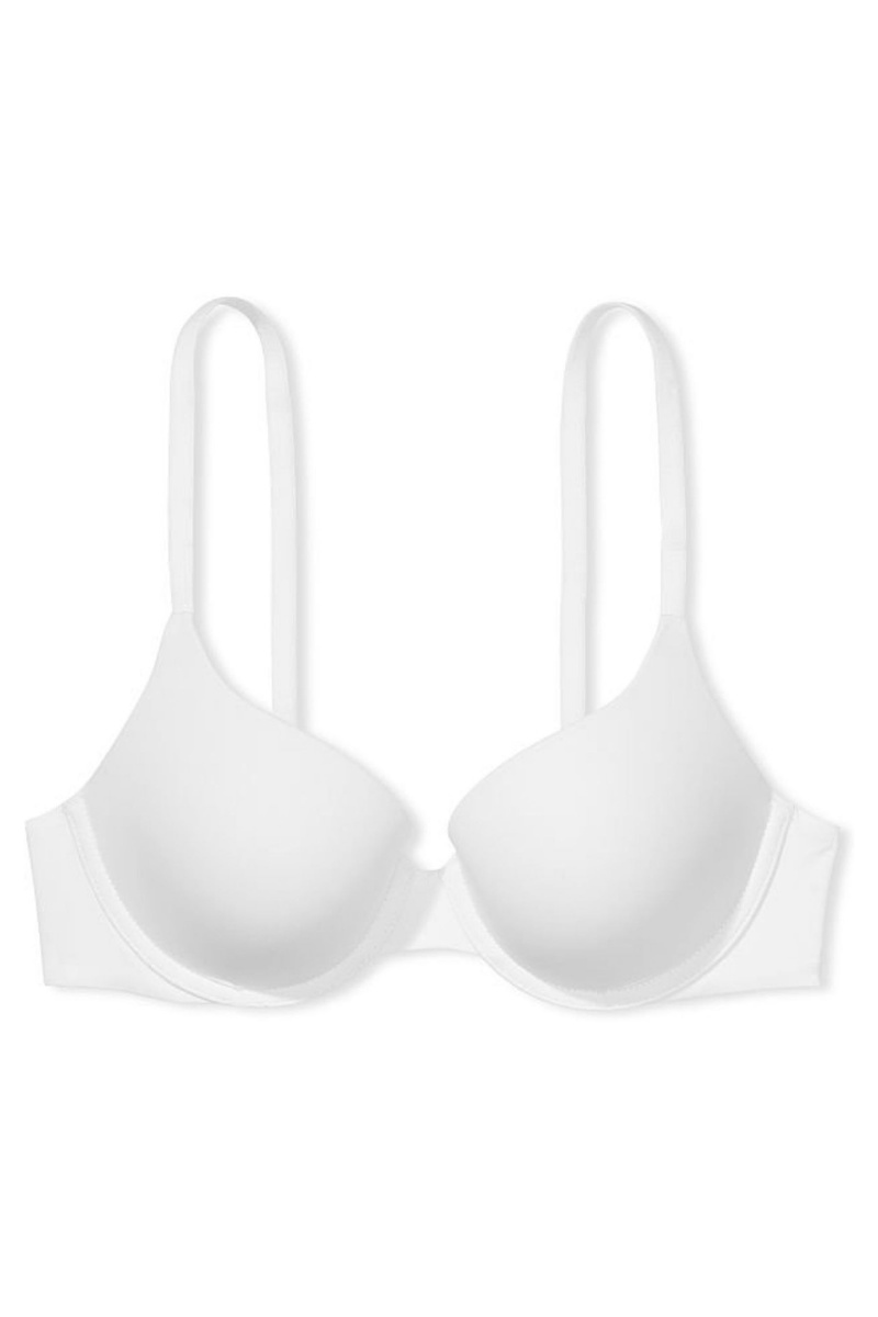 White Victoria's Secret The T-Shirt Smooth Full Cup Push Up T-Shirt Bra | 5793UXYML