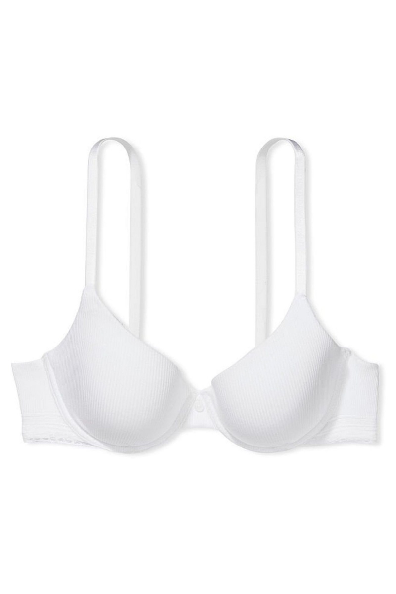 White Victoria's Secret The T-Shirt Smooth Lightly Lined T-Shirt Bra | 7109XJBRY