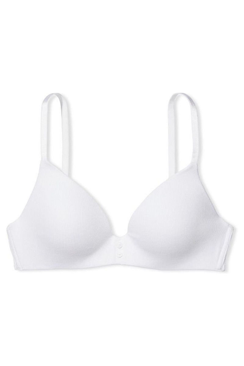 White Victoria's Secret The T-Shirt Smooth Lightly Lined Non Wired T-Shirt Bra | 3285LNUVA